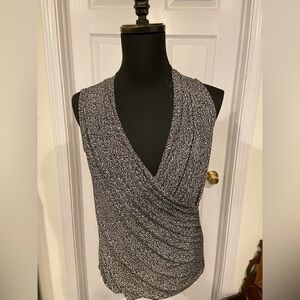 White House Black Market black and white tank top